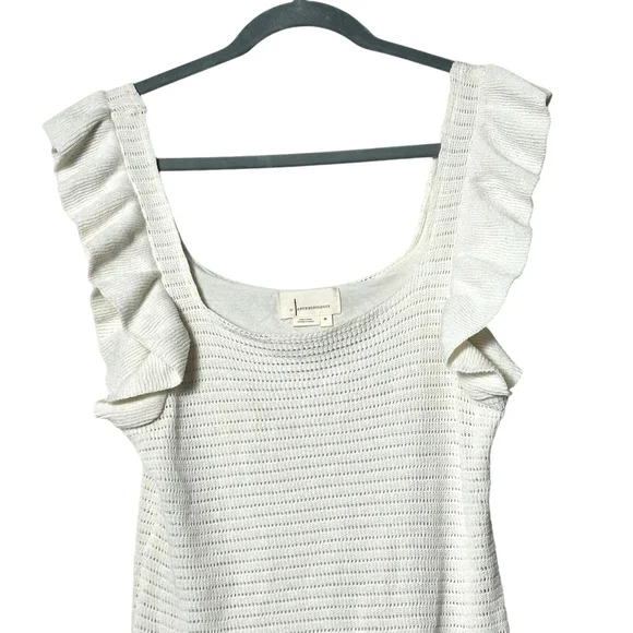 Anthropologie White Ruffle Mini Dress - Picture 5 of 11